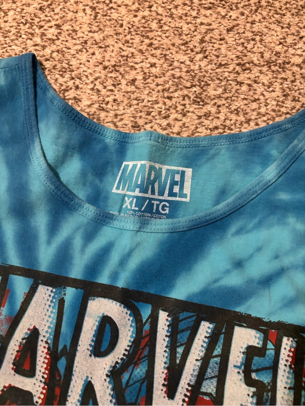 Marvel Blue Tie-Dye Captain America Graphic Tank Top - Picture 2 of 4